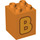 Duplo Oranje Steen 2 x 2 x 2 met Letter &quot;B&quot; Decoratie (31110 / 65969)