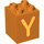 Duplo Orange Brick 2 x 2 x 2 with Yellow &#039;Y&#039; (31110 / 93021)