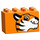 Duplo Orange Brick 2 x 4 x 2 with Tiger Head (31111 / 43524)