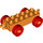 Duplo Orange Car Chassis 2 x 6 with Red Wheels (Open Hitch) (14639 / 74656)