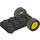 Duplo Plate 2 x 4 with Yellow Rims and Black Wheels (12592 / 42416)