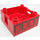 Duplo Red Box with Handle 4 x 4 x 1.5 with Four rectangles (47423 / 52421)