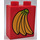 Duplo Red Brick 1 x 2 x 2 with Bananas without Stickers without Bottom Tube (4066)