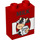 Duplo rouge Brique 1 x 2 x 2 avec Noir et blanc Cow et Verre of Milk sans tube à l&#039;intérieur (4066 / 54830)