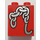 Duplo rouge Brique 1 x 2 x 2 avec Argent Chaîne et Crochet sans tube à l&#039;intérieur (4066)