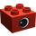 Duplo rouge Brique 2 x 2 avec Eye sur Deux sides et blanc spot (82061 / 82062)