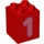 Duplo Rood Steen 2 x 2 x 2 met Number 1 (31110 / 77918)