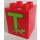 Duplo Red Brick 2 x 2 x 2 with T for Tiger (31110 / 93016)