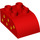 Duplo Red Brick 2 x 3 with Curved Top with Yellow seeds right (2302 / 73347)