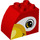 Duplo Red Brick 2 x 3 x 2 with Curved Side with Parrot Face (11344 / 29057)