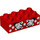 Duplo Red Brick 2 x 4 with White Polka Dots and Minnie Mouse Hands (3011 / 43811)