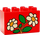 Duplo rot Backstein 2 x 4 x 2 mit Blumen (31111)