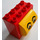 Duplo Red Brick 2 x 4 x 3 with yellow drum with face with freckles