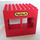 Duplo Red Building Block with Two Windows with Fire Station Logo