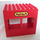 Duplo Rojo Building Bloque con Dos Windows con Fuego Station logo