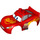 Duplo Red Car Body with Mcqueen Swirl Flame Design and Smaller Left Eye (33488)