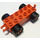 Duplo Red Car Chassis 2 x 6 with Black Wheels (Open Hitch) (2312 / 74656)