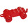 Duplo Red Car Chassis 2 x 6 with Red wheels (Closed Hitch)