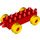 Duplo Red Car Chassis 2 x 6 with Yellow Wheels (Open Hitch) (10715 / 14639)