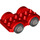 Duplo Red Car with Black Wheels and Silver Hubcaps (11970 / 35026)