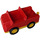 Duplo Red Car with Yellow Base and Tow Bar (2218 / 74445)