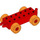 Duplo Red Chassis 2 x 6 with Orange Wheels (2312 / 14639)