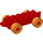 Duplo Rood Chassis 2 x 6 met Oranje Wielen (2312 / 14639)