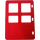 Duplo Red Door with Different Sized Panes (2205)