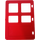 Duplo Red Door with Different Sized Panes (2205)