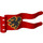 Duplo rouge Drapeau 2 x 5 avec Noir Dragon avec trous (51725 / 51916)