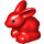 Duplo Red Rabbit with Small Black Eyes (89406)