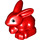 Duplo Red Rabbit with Small Black Eyes (89406)