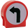Duplo Red Round Sign with Left Arrow with Round Sides (41970)