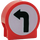 Duplo Red Round Sign with Left Arrow with Round Sides (41970 / 43196)