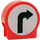 Duplo Red Round Sign with Right Turn Arrow with Round Sides (41970)