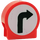 Duplo Red Round Sign with Right Turn Arrow with Round Sides (41970 / 43197)