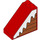 Duplo Red Slope 2 x 4 x 3 (45°) with Wood Panelling and Snow (49570 / 57694)