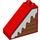 Duplo Red Slope 2 x 4 x 3 (45°) with Wood Panelling and Snow (49570 / 57694)