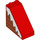 Duplo Red Slope 2 x 4 x 3 (45°) with Wood Panelling and Snow (49570 / 57695)