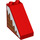 Duplo Red Slope 2 x 4 x 3 (45°) with Wood Panelling and Snow (49570 / 57695)