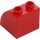 Duplo Red Slope 45° 2 x 2 x 1.5 with Curved Side (11170)