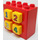 Duplo Red Sound Brick 2 x 4 x 3 with numbered yellow push buttons