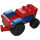 Duplo Rood Tractor met Blauw Mudguards