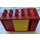 Duplo Red truck container 6 x 3 with yellow sliding door and arrows