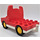 Duplo Red Truck with Flatbed and Yellow Wheels