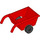 Duplo rouge Wheelbarrow avec Noir roues (74661 / 88205)