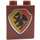 Duplo Rötlich-braun Backstein 1 x 2 x 2 mit Schild mit Drachen ohne Unterrohr (4066 / 42657)