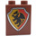 Duplo Reddish Brown Brick 1 x 2 x 2 with Shield with Dragon without Bottom Tube (52011)