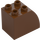 Duplo Reddish Brown Brick 2 x 3 x 2 with Curved Side (11344)