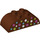 Duplo Reddish Brown Brick 2 x 4 with Curved Sides with Blue, White, Green and Pink Spots (37193 / 98223)